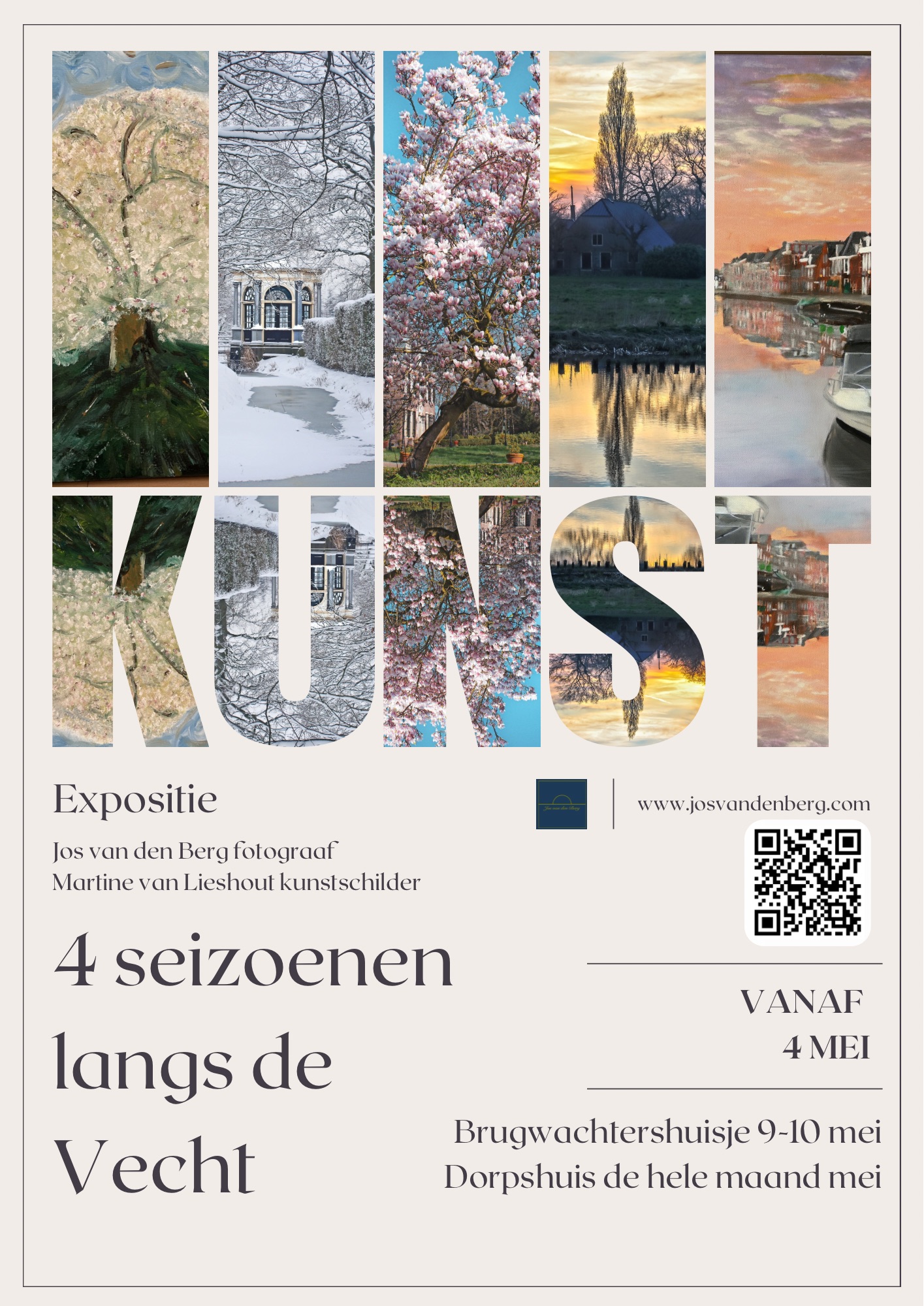Impressie van het landschap langs de Vecht, zoals te zien in de expositie “4 seizoenen langs de Vecht”.